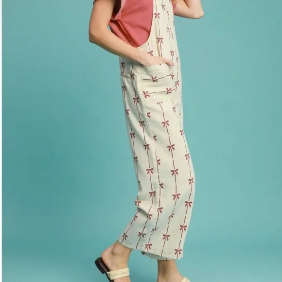 Umgee 💕 Pink Bow Jumpsuit - Picture 3 of 7